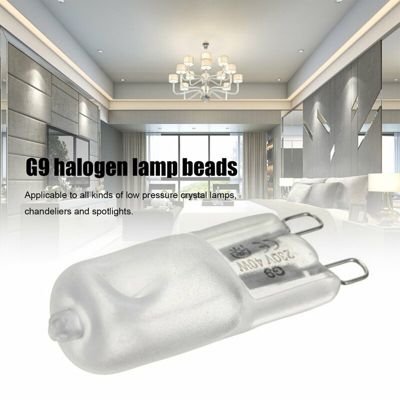 Bombilla halógena G9 superbrillante, lámpara de ahorro de energía, 230V, 40W, 3000K, Blanco cálido, para interiores, 1 unidad