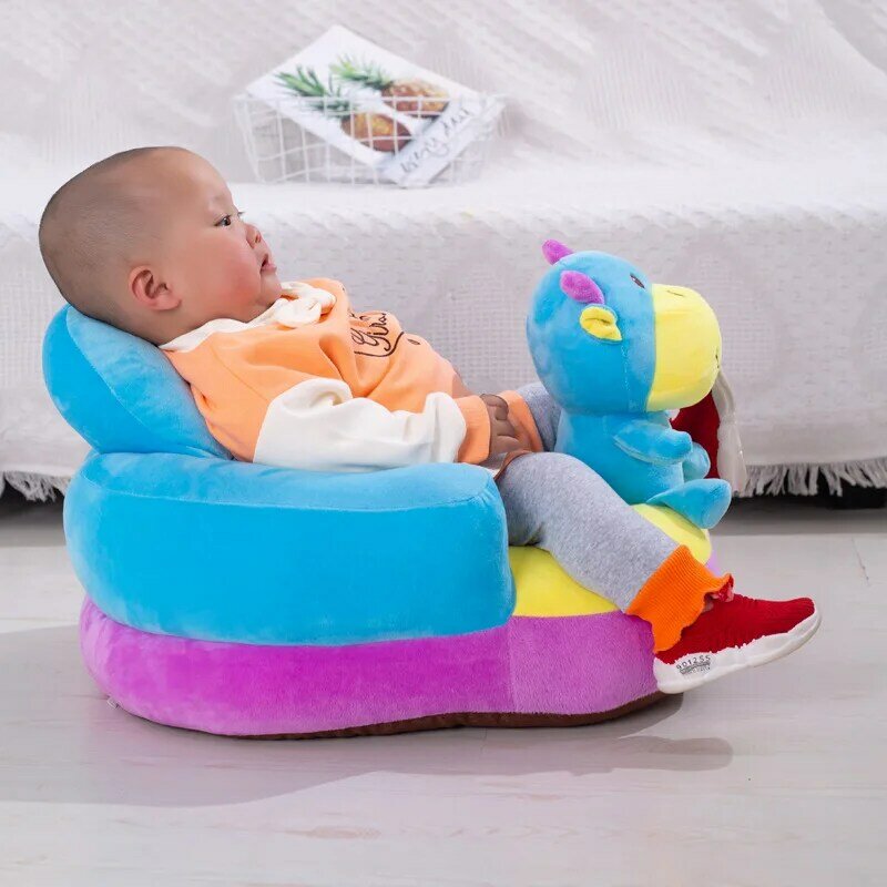 Asiento de felpa para bebé, funda de apoyo para sofá, silla de aprendizaje para sentarse, asiento de alimentación, piel para niño pequeño, nido, Puff, sin relleno, envío directo