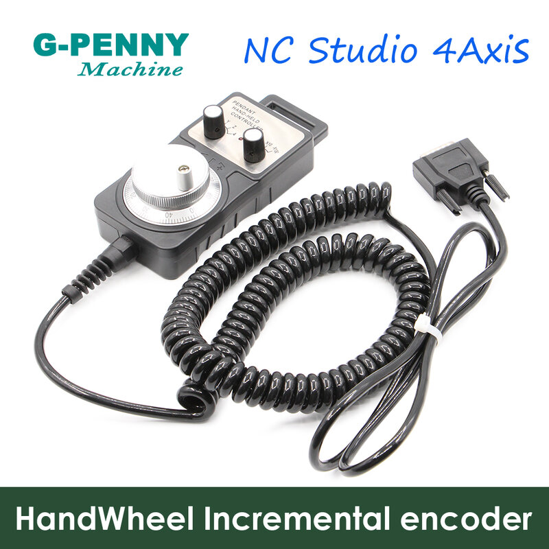 Free Shipping! NC Studio 4 Axis MPG Pendant 100 Pulse Hand Held Controller Electronic Handwheel with 15 Pins Connect Terminal