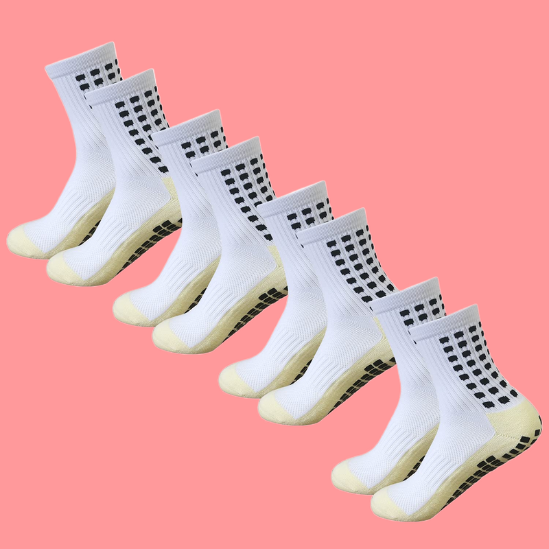 4 Pairs Men's Soccer Socks Anti Slip For Football Basketball Sports Grip Socks Athletic Marathon Running Soft Sports Socks