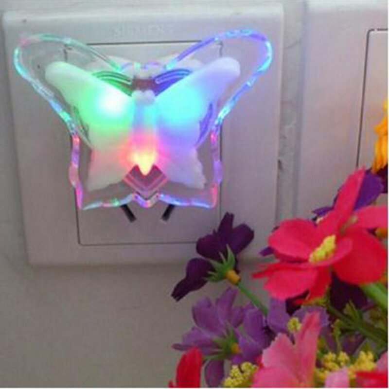 New Plug-in LED Night Light Creative Butterfly Shape Lamp Romantic Socket Neon Lights for Children Room Decoration Fast shipping