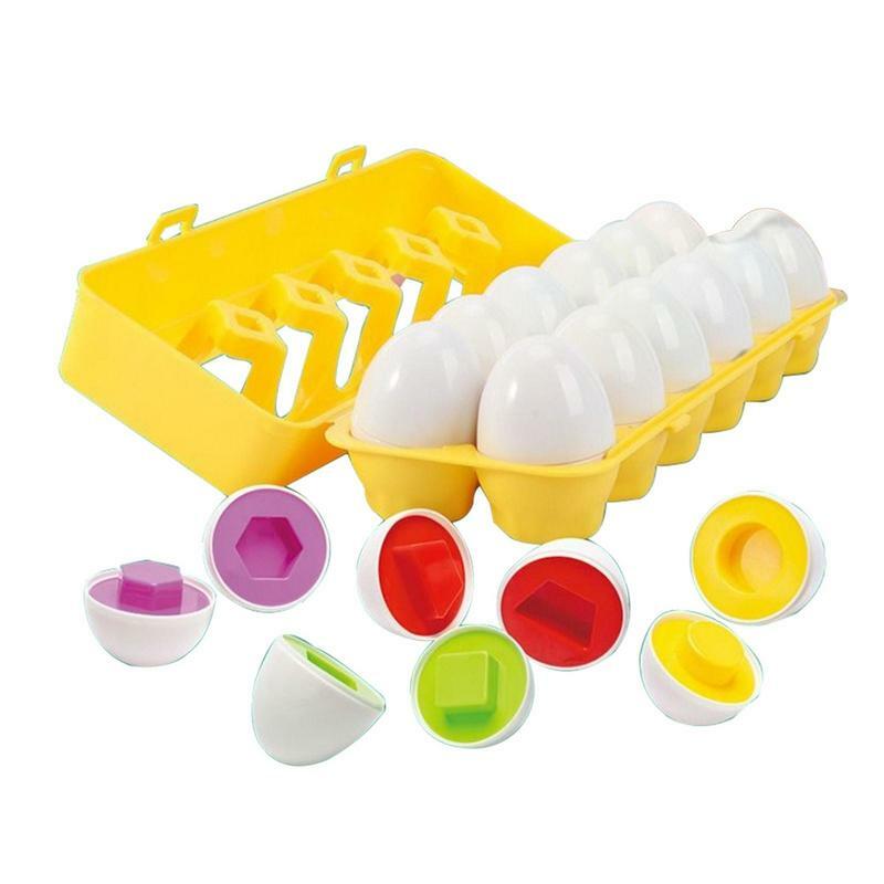 Montessori kształt i dopasowane kolory jaja zabawki wczesne nauczanie edukacyjne rozpoznawanie kształtu rozwój zabawki edukacyjne prezent dla dzieci