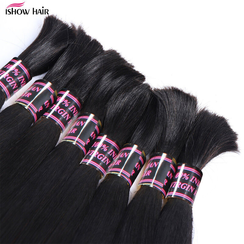 Натуральные объемные волосы для плетения 100% человеческих волос, без уточка, прямые женские волосы 10-30 дюймов, Виргинские удлинители, оптовая продажа