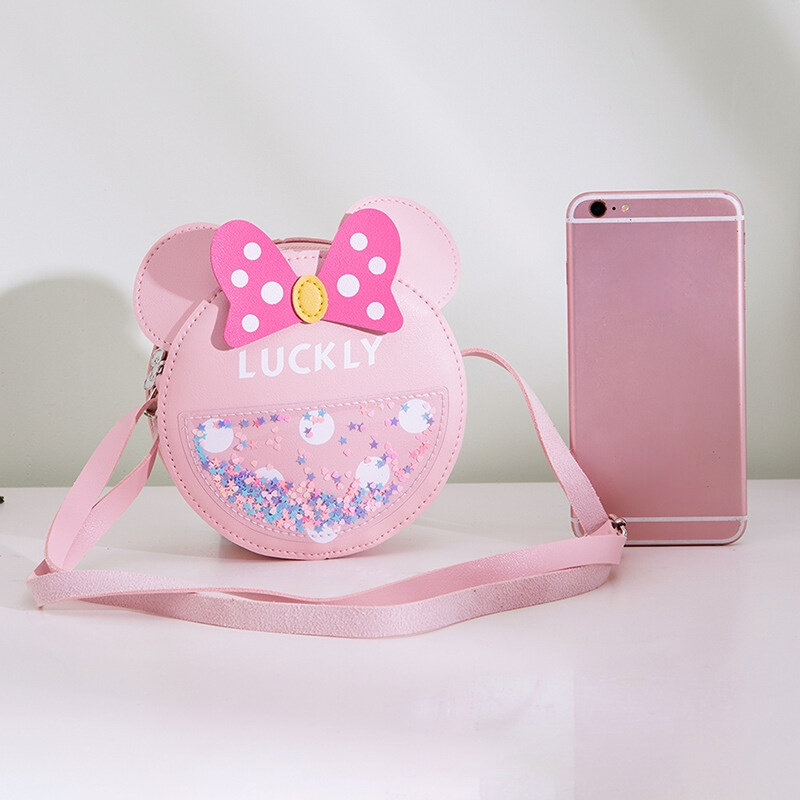 Disney Luxus Marke Mode Mädchen Leder Handtasche 2023 Frühling Neue Messenger Tasche frauen Casual Schulter Telefon Tasche