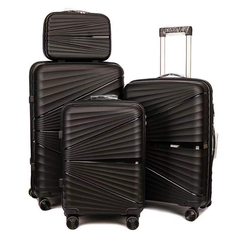 PP High Capacity Luggage Set Trolley Spinner Wheel 3 Pieces Suitcase Set With Handbag