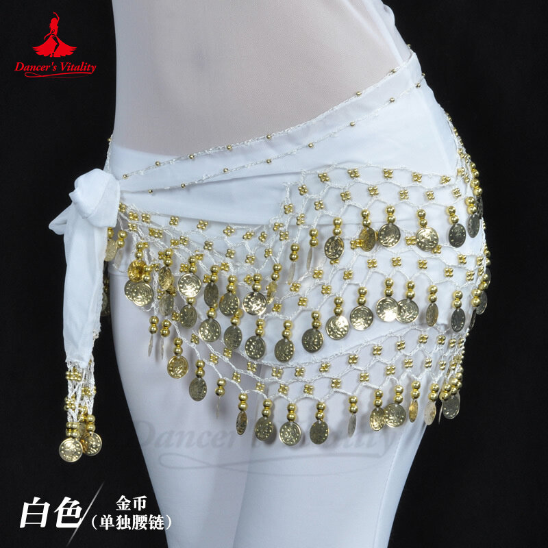 Pas do tańca brzucha dla kobiet szyfonowe złote kokale orientalne tańce do noszenia dziewczęce szyfonowe srebrne chusta na biodra do tańca brzucha