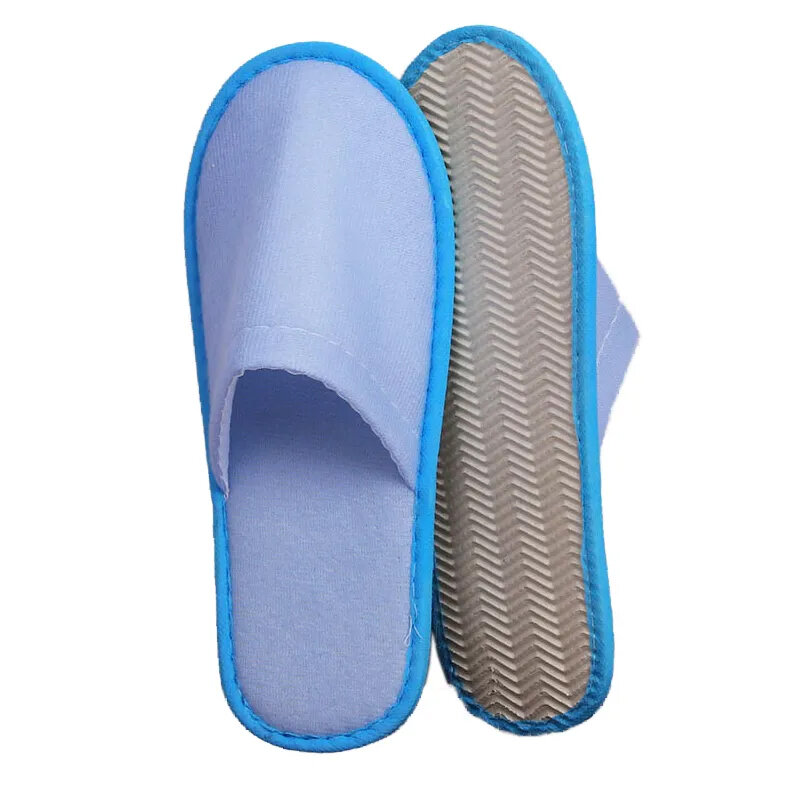 1 Pair Solid Color Home Slippers Men Women Disposable Travel Hotel Slipper Non-slip Indoor Living Room Shoes Portable Flip Flops