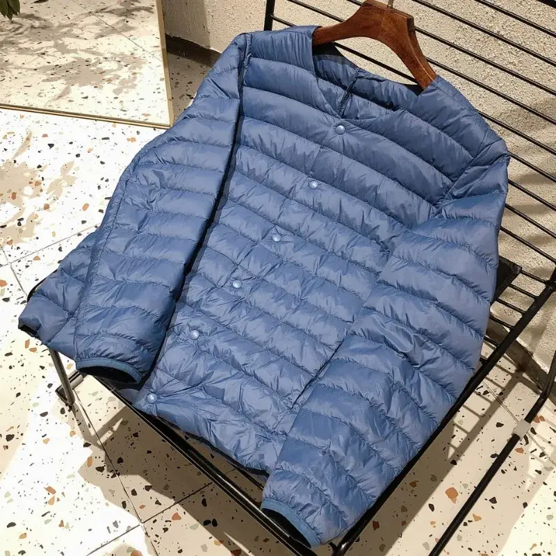 Men's Liner Warm Puffer Jackets 2023 New Autumn Winter 90% White Duck Down Lightweight Packable O-neck Variable V-neck Men Coat