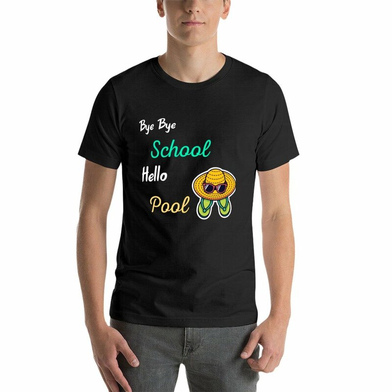 Bye Bye School Hallo Zwembad (2) T-Shirt Oversized Vintage Shirts Grafisch T-Shirts Heren