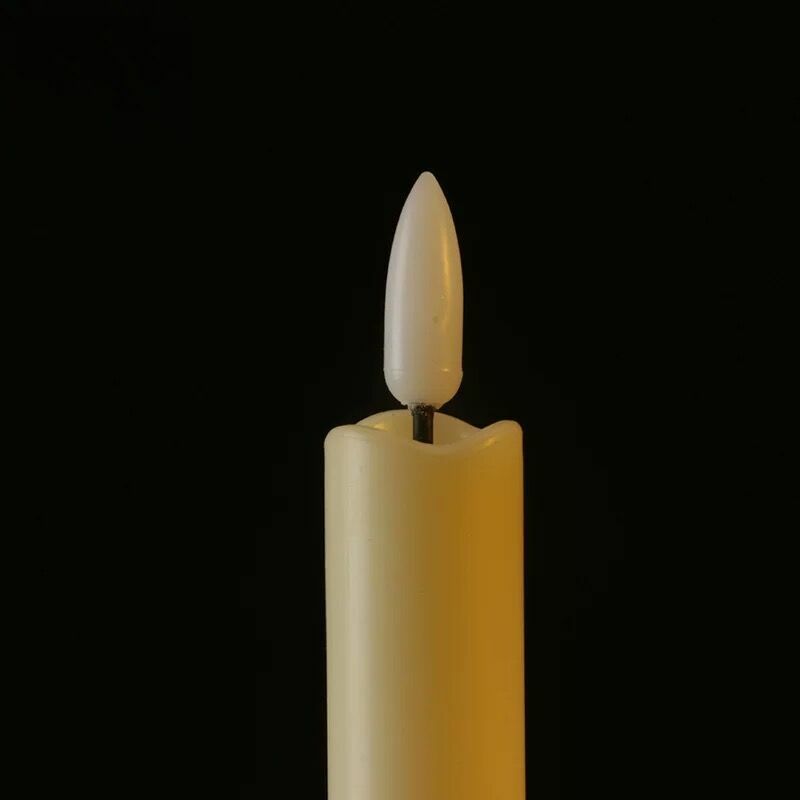 Set dari 6 Lilin Lancip Led Gading Kontrol Jarak Jauh Candlestick Sumbu 3D dengan Fungsi Timer Lampu Bar Rumah Tongkat Dioperasikan Baterai