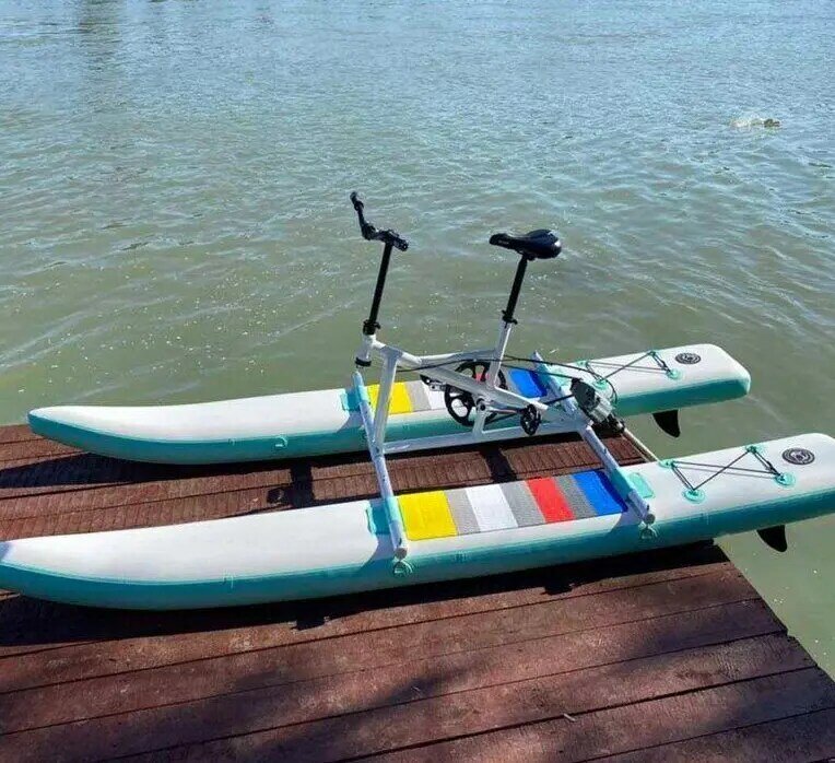 Bicicleta de agua inflable de un solo diseño, bote de Pedal, bicicleta de agua flotante, nuevo diseño, en venta