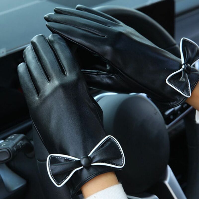 Водонепроницаемые теплые уличные короткие зимние рукавицы с пальцами для сенсорного экрана велосипедные перчатки женские перчатки из искусственной кожи Варежки для вождения