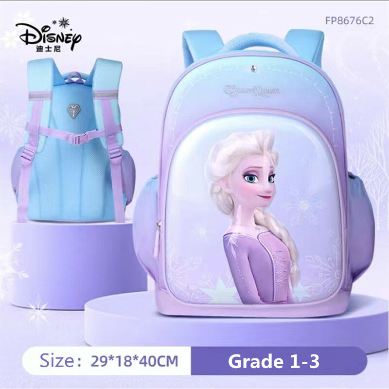 2023 Disney Frozen Mochilas escolares para meninas Grau 1-3 Elsa Anna Primary Student Ombro Mochila Ortopédica de Grande Capacidade Mochila
