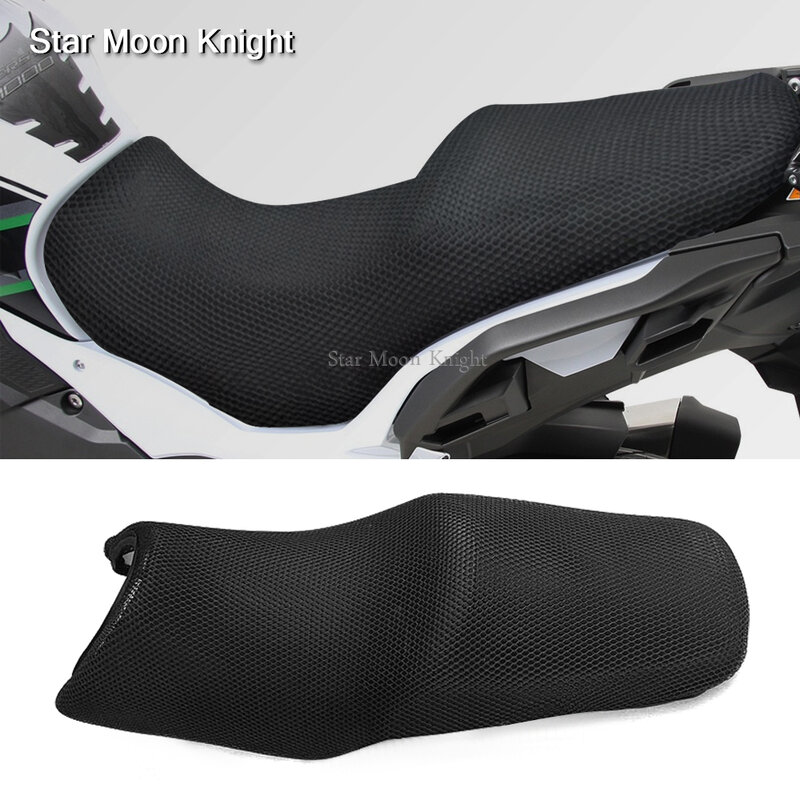 Cojín antideslizante para asiento de motocicleta, cubierta fresca de tela de malla espaciadora 3D para Kawasaki VERSYS 1000 VERSYS1000 ABS