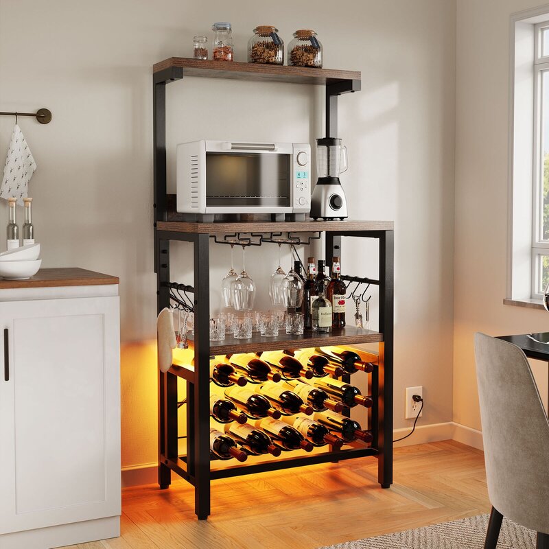 Кухонный Остров США с хранилищем, искусственная розетка, островный стол для кухни, 3-уровневая стойка для микроволновой печи Ove