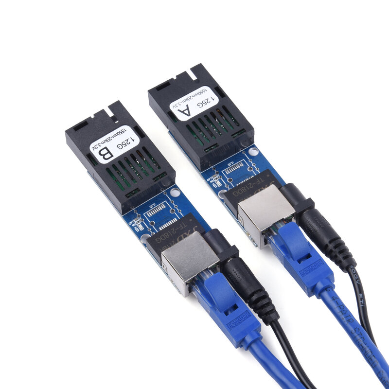 Mini convertidor de medios ópticos de fibra Gigabit, 10/100/1000Mbps, modo único, 3Km, UPC/APC, Puerto SC, 1 par