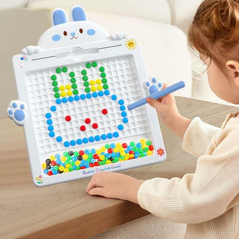 Tablica magnetyczna królik kształt z pióro magnetyczne wczesna edukacja pisanie Playboard zestaw koralik magnes Tablet dla dzieci