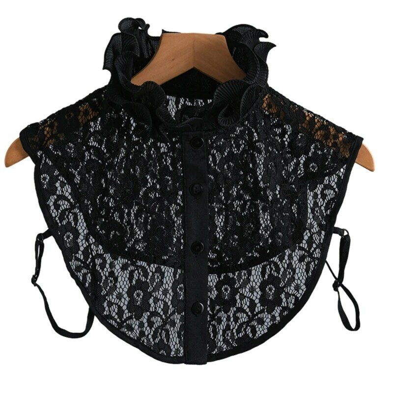 Ruffle Stand Kraag voor Dames Afneembare Bloemen Valse Kraag Vintage Top Dassen Kleding Accessoire Revers Shirt Kraag