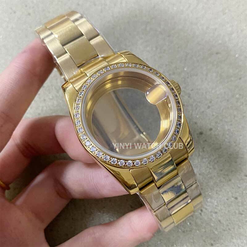 36mm/40mm gold case with sapphire transparent bottom NH35 NH36 NH34 4R automatic movement men's watch modification Movement kit
