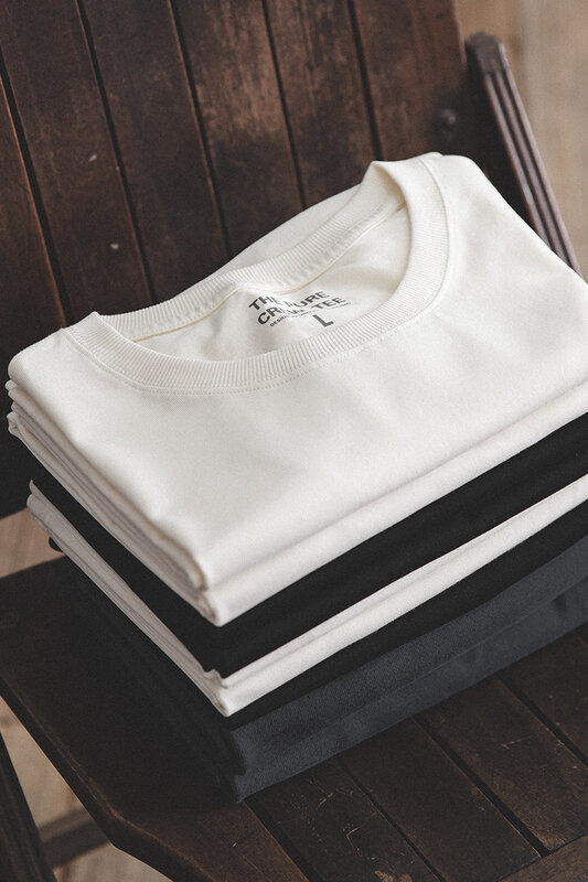 2023 maden 2 pçs camisetas masculinas de algodão sólido de manga curta em torno do pescoço preto branco camiseta clássico peso pesado camisetas de grandes dimensões