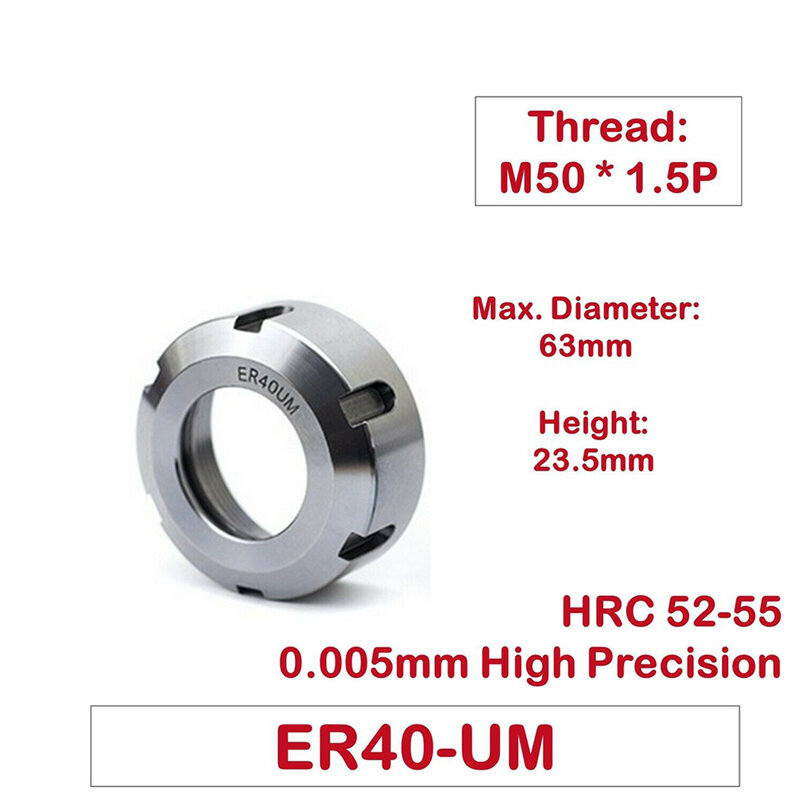 ER Nut Clamping Nut ER40 HRC 52-55 High-precision Chuck Milling Cutter Chuck Shank Nut CNC Nut ER11 High Quality