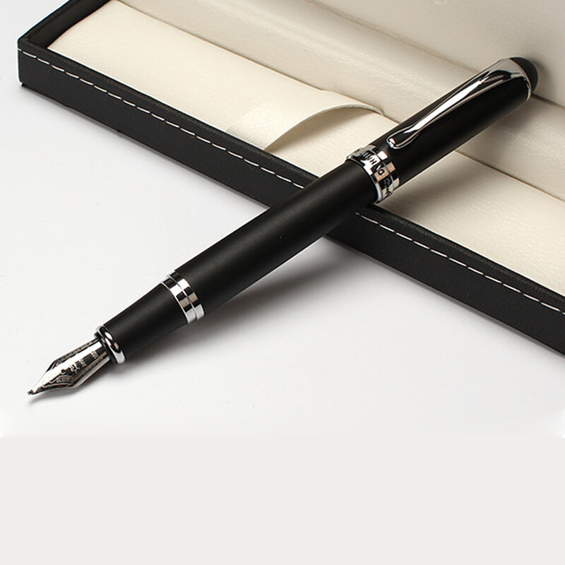 Jinhao-pluma estilográfica X750, estilo clásico, Clip plateado de Metal, punta de acero de 0,5mm, bolígrafos de escritura de alta calidad para oficina y escuela