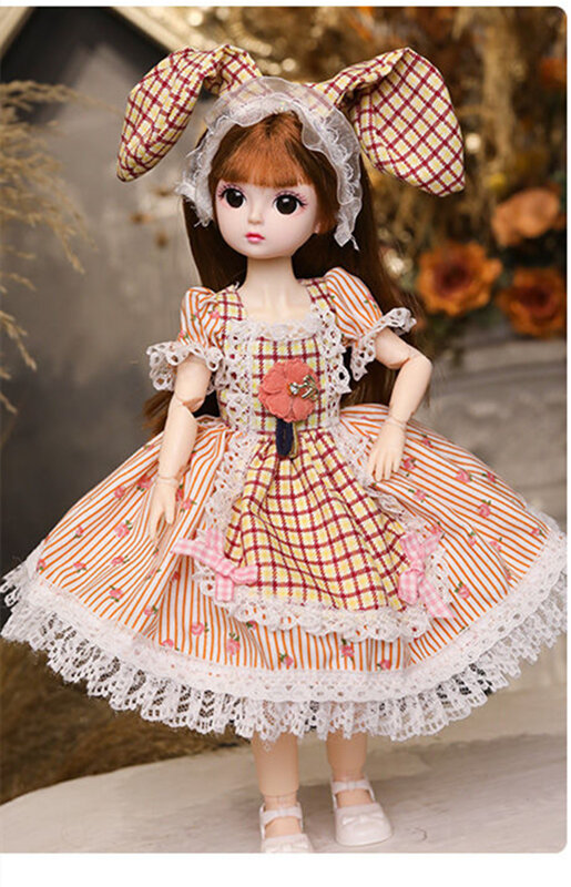 New 30cm 1/6 BJD Doll Little Girl Cute Dress 21 Removable Joint Doll Princess Beauty Makeup Doll Fashion Dress DIY Toy Gift Girl