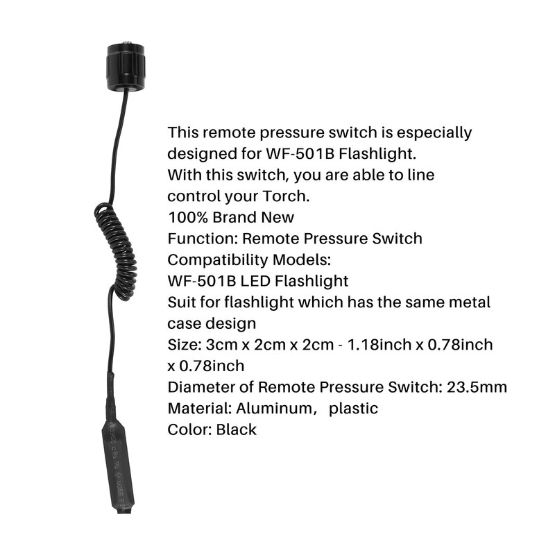 Kabel Switch Afstandsbediening Schakelaar Drukknop Voor 501b Led Koplamp Zaklamp Lamp