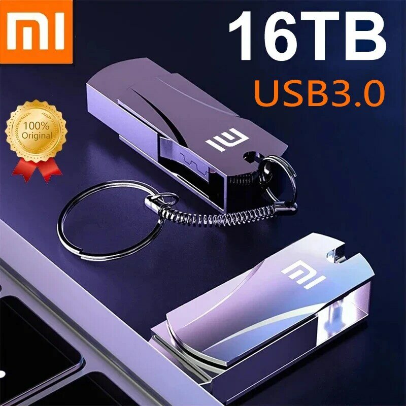 샤오미 메탈 U 디스크 플래시 드라이브, USB 3.0 고속 파일 전송, 초대용량 방수, 기계식 스타일, 16TB, 8TB, 4TB