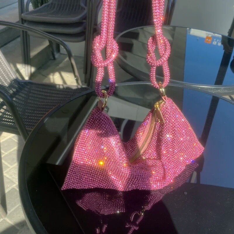 手作りの女性のハンドバッグ,パーティーやパーティー用の非対称アクセサリー,ダイヤモンド,アンダーアーム,新しいウォーターハンドバッグ