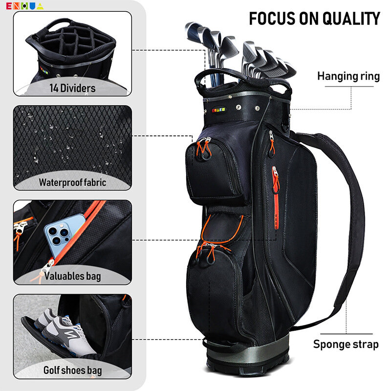 Golf Bag for Men and Women, Portable Standard Golf Club Bag, Wear-resistant and Waterproof Large Capacity Bag