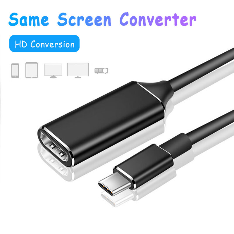 RYRA Adaptateur compatible USB C vers HDMI 4K 30Hz Câble Type C pour MacPleSamsung Galaxy Huawei Mate P20 Pro USB-C pour Adaptateur HDMI