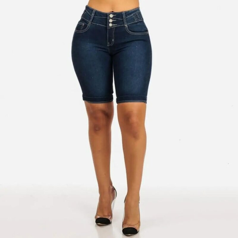 Moda damska letnie spodnie krótka, Slim pasuje szorty w dużych rozmiarach spodnie dżinsowe obcisłe dżinsy rurki