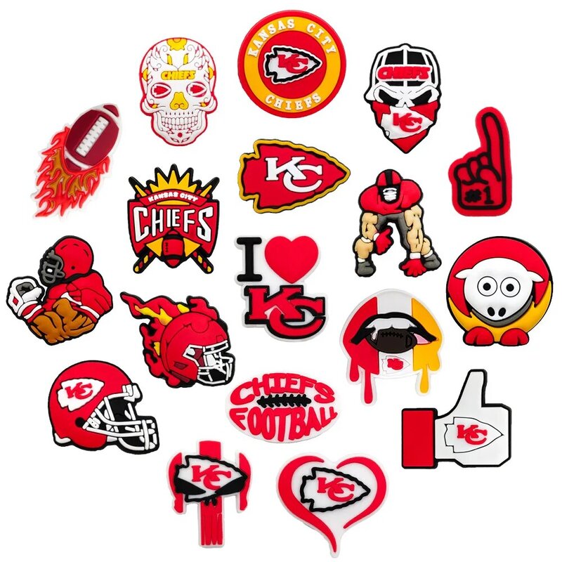 Cartoon Football Helmet Series Shoe Charms para Crianças, DIY Tamancos Acessórios, Decorações para Meninos, Homens X-mas Gift, Rugby Logo, Novo, 1Pc