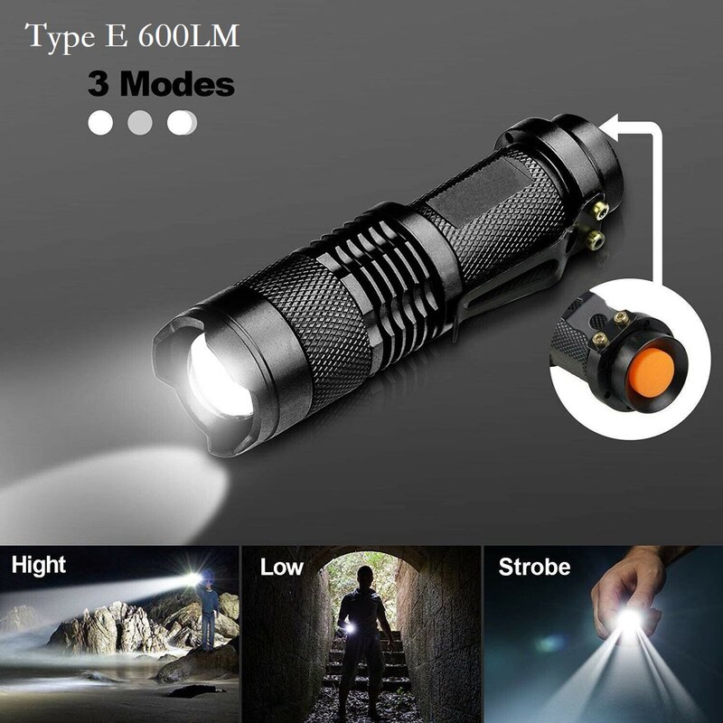 LED Dimmen Mini kleine Taschenlampe sk68 Dual-Purpose-Netzteil tragbare Teleskop Zoom Handheld Taschenlampe