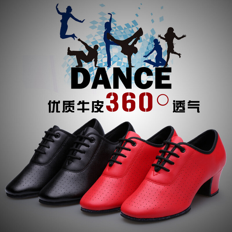أسود أحمر ستوكات العلوي المطاط الجلد المدبوغ في الهواء الطلق النساء أحذية رقص الاجتماعية لينة مستقيم باطن أحذية رقص مربع الحديثة