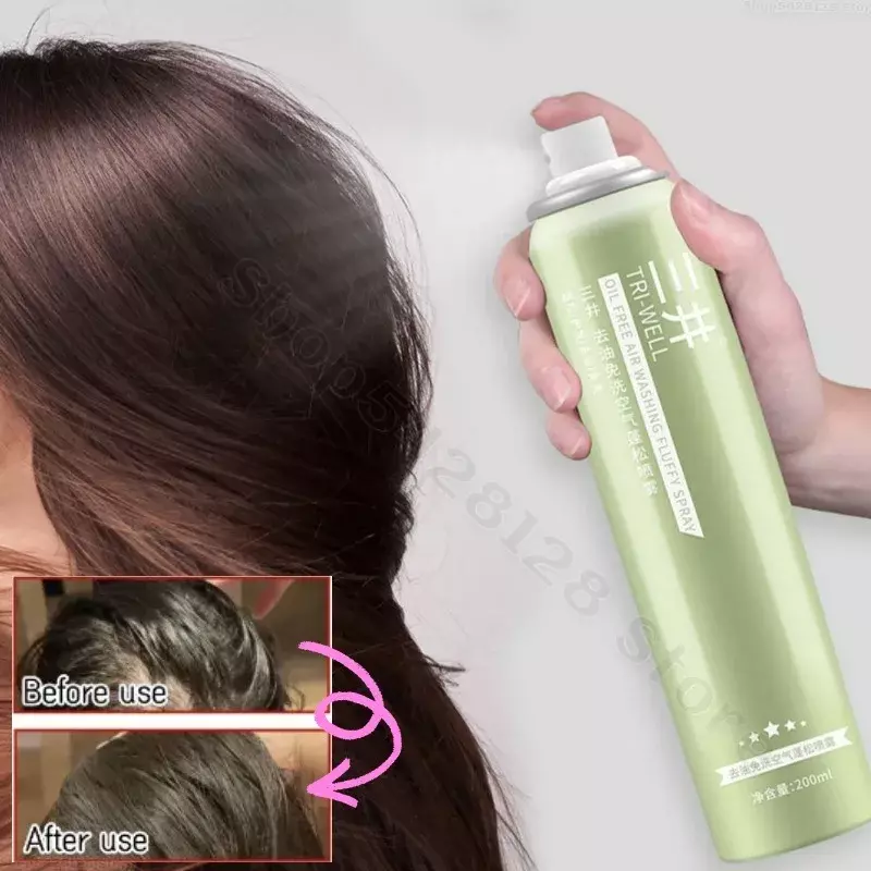 Spray de pelo seco de 200ml, eliminador de aceite para la cabeza, artefacto de control de aceite, raíz del pelo, esponjoso, sin lavado, hidratante de aire, raíz del pelo