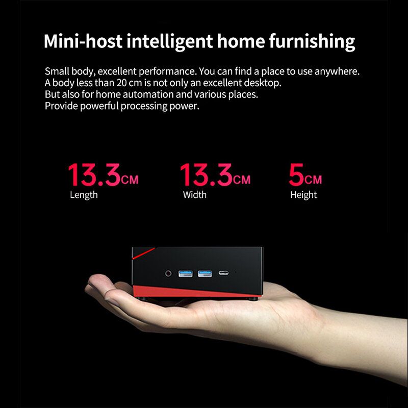 MiniPC para juegos de oficina y hogar, minicomputador AMD Raelon 54500U, 8G, 256G, puerto dual, ordenador de escritorio pequeño de alto rendimiento