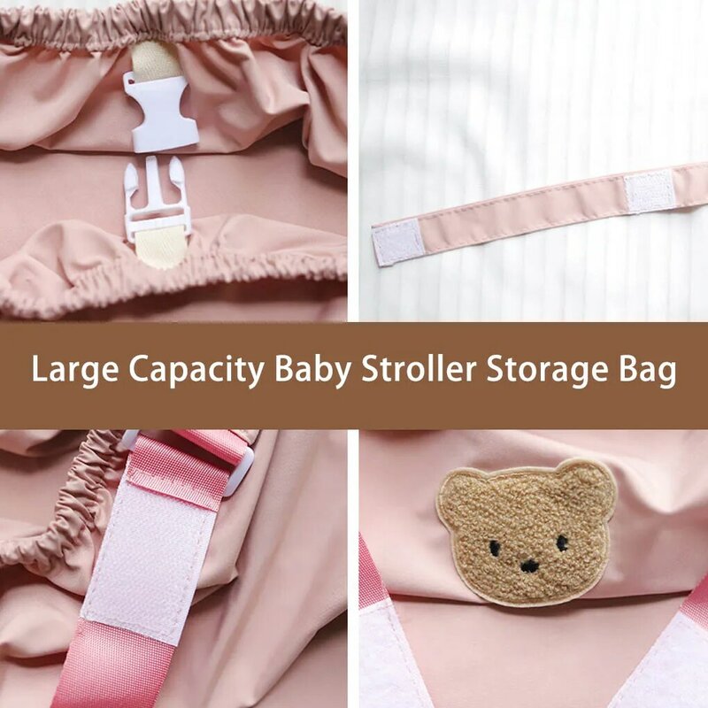 Sacos de fraldas reutilizáveis não deslizantes, carrinho de bebê impermeável, bolsa de armazenamento, organizador, suspensão universal, ao ar livre
