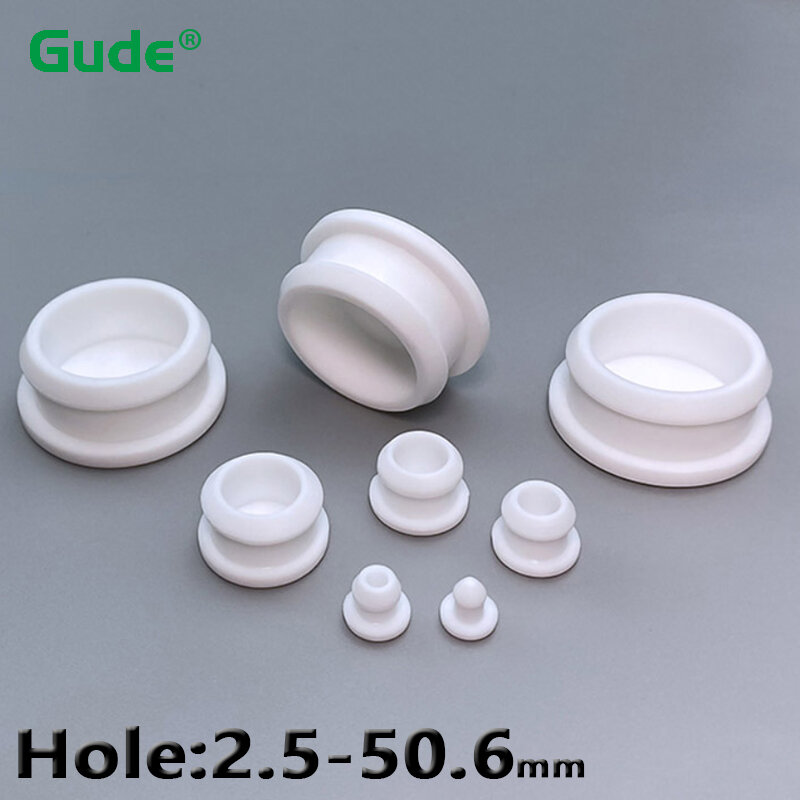 Tapas de orificio de goma de silicona blanca, tapones a presión, tapón de sellado de 2,5mm a 50,6mm