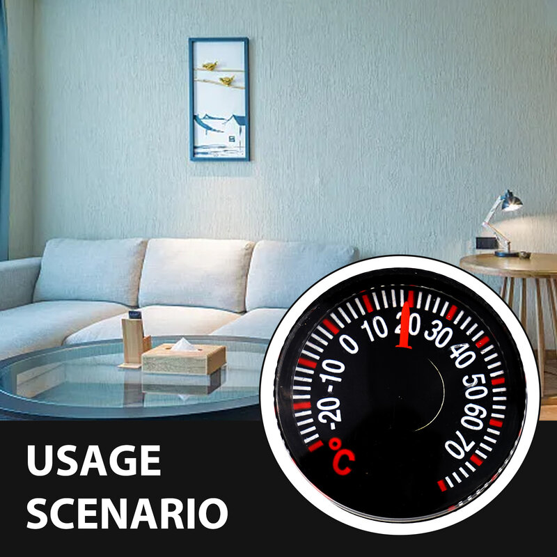 Monitor redondo da temperatura do termômetro, medida exterior interna do mostrador da parede do quarto da cozinha do jardim estufa