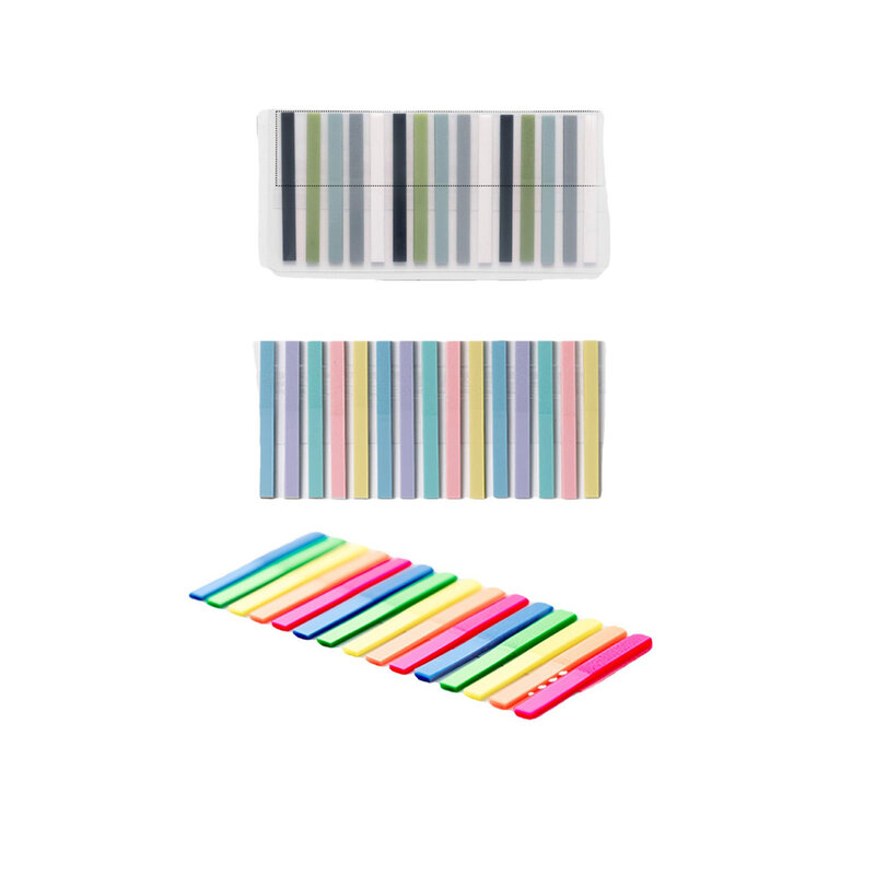 Pegatinas de colores fluorescentes transparentes, tira muy fina, pegatina de índice, Color grabable, poste transparente, 1/2 piezas