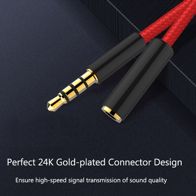 JianHan-Cable de extensión de auriculares, Conector de 3,5mm, macho a hembra, para PC, auriculares, micrófono, coche, MP3