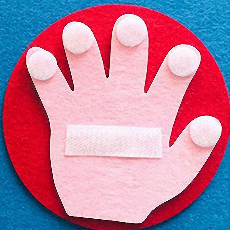 Juego de números de dedo de fieltro hecho a mano para niños en edad preescolar, juguete de contar matemáticas, material de enseñanza, manualidades Montessori, 1 Juego