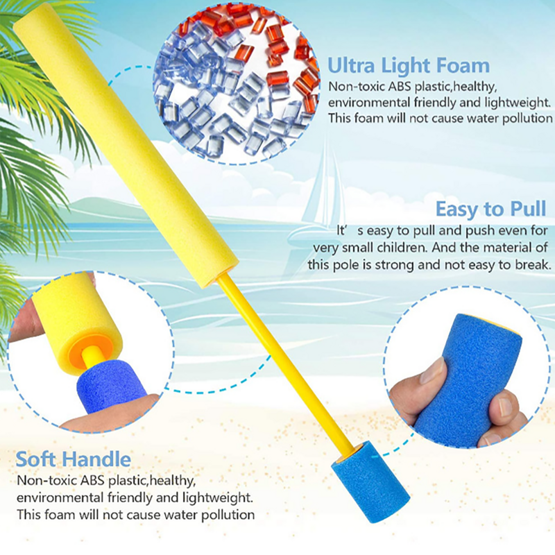 EVA Foam Water Gun Toy para crianças, praia Water Gun, tipo de puxar, piscina de verão, banheiro, interação pai-filho