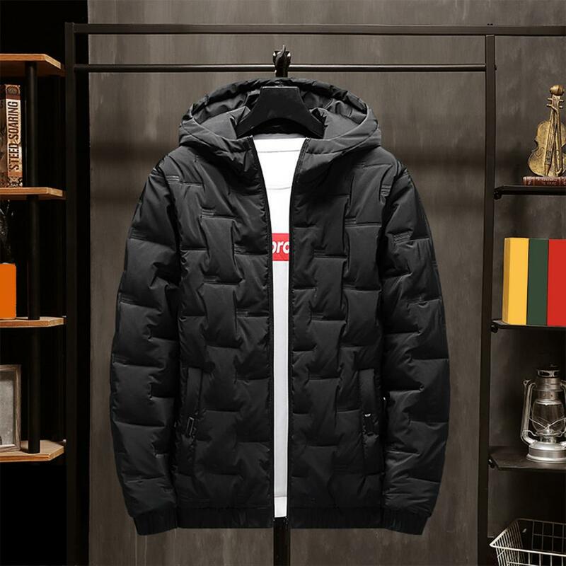 ジッパー付きメンズフード付きジャケット,暖かくて厚い,スタイリッシュなコート,カジュアルで快適,冬