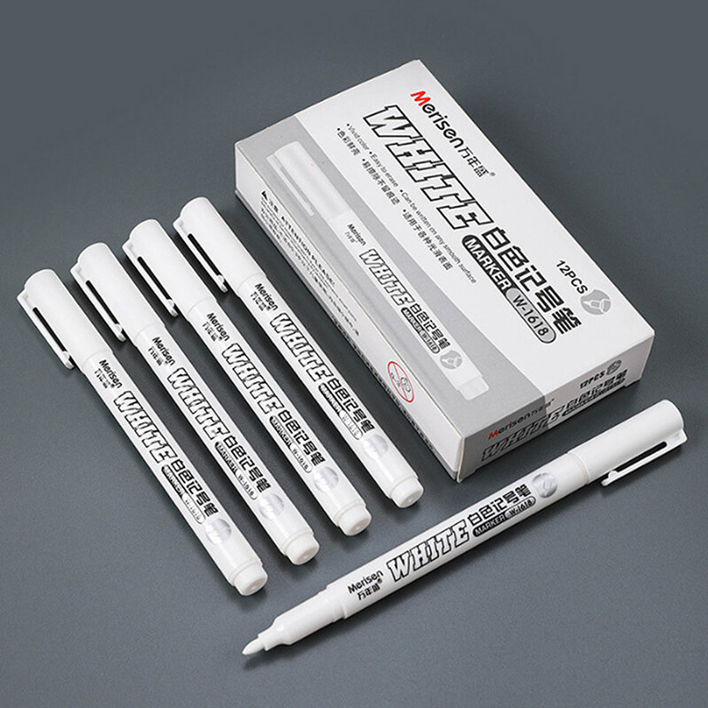 Белая маркерная ручка, спиртовая краска, жирная водостойкая фоторучка, граффити, Перманентная гелевая ручка для ткани, дерева, кожи, маркер