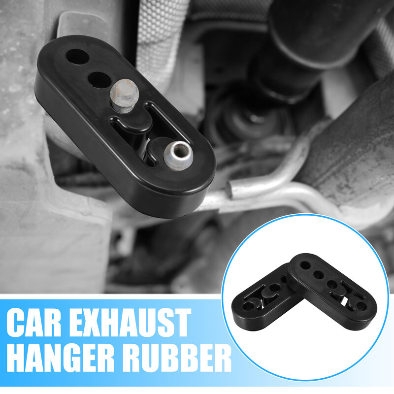 UXCELL Car Exhaust Hangers Rubber with 4 Hole 12mm Hole Size Muffler Bracket Mount Black 2/4pcs