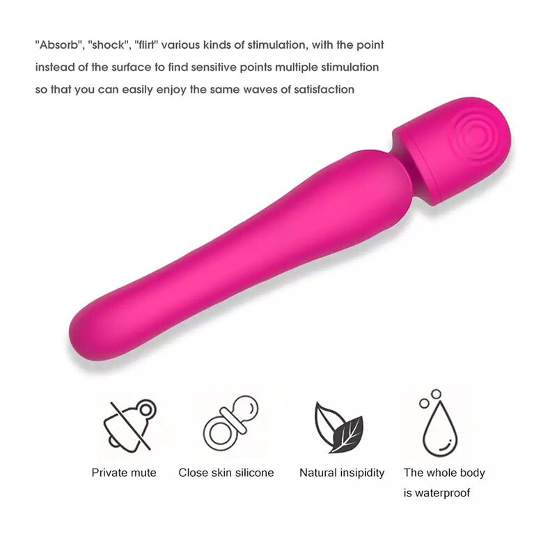 Donne che succhiano vibratore a doppia testa AV bacchetta magica g-spot figa stimolatore della vagina dildo masturbazione giocattoli erotici del sesso per le coppie