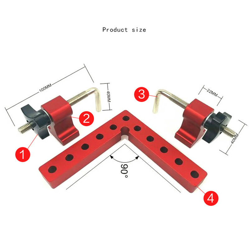 Square Right Angle 90°L Shape Ruler Positioning Plate Fixing Clip Right Angle Fixture Woodworking Tools